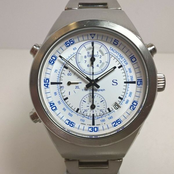 セイコー SEIKO SUS サス7T52-6B00 クロノグラフ Rare Seiko SUS White SCFV005 7T52-6B00 1/100 Chronograph; Runs