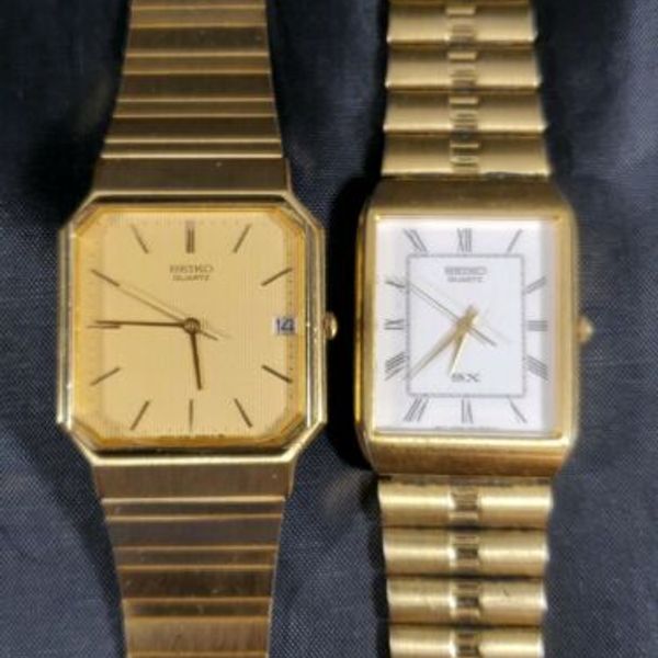 Vintage Rare Seiko White Face Watch V701 5K00 & Seiko 7432-5040 Goldface .  | WatchCharts