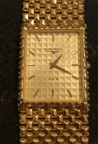 Longines QWR HT1965 Swiss 1500 Gold Rectangular Dress Watch