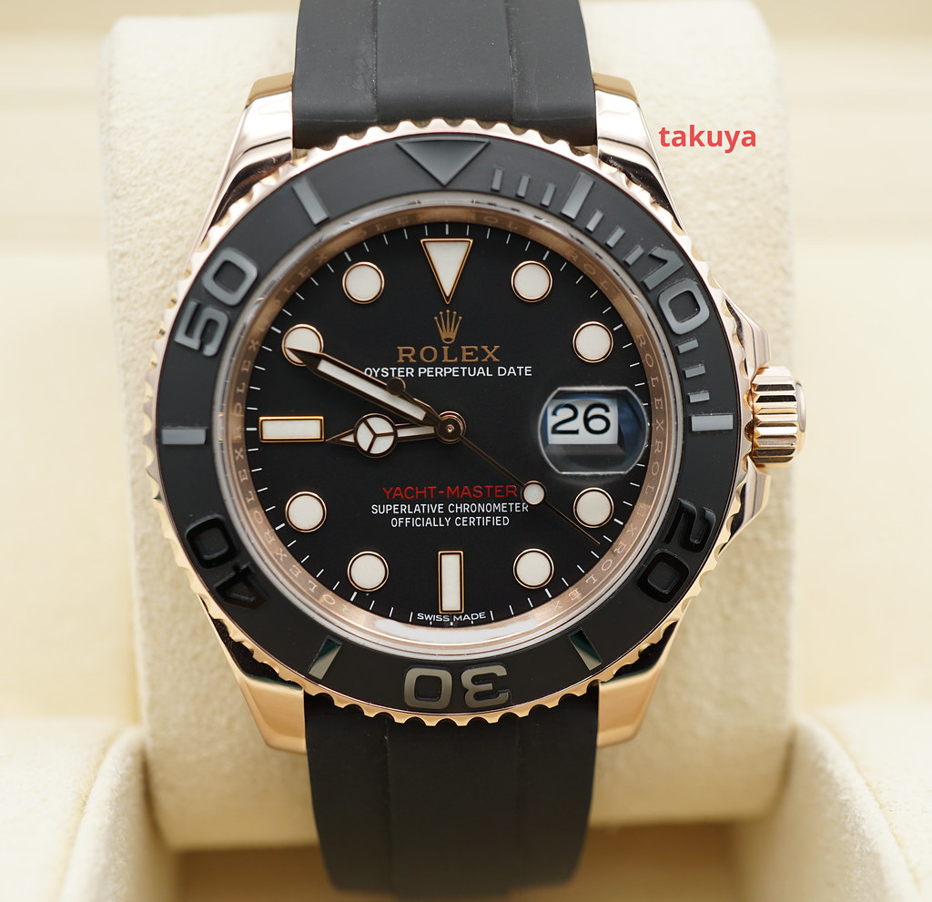 Sprede komponent Mangle FSOT:Rolex 116655 YACHTMASTER OYSTERFLEX 18K ROSE GOLD 40MM 2017 BOXES CARD  | WatchCharts