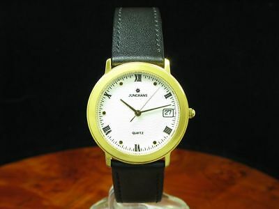 Junghans Gold Mantel Edelstahl Herrenuhr mit Datum Ref 41 7507