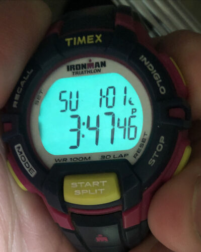 Timex T5K813 Quartz Watch Ironman Navy And Pink With New Battery