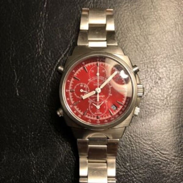 Seiko 7T32-9000 Red Face Chronograph Alarm | WatchCharts Marketplace