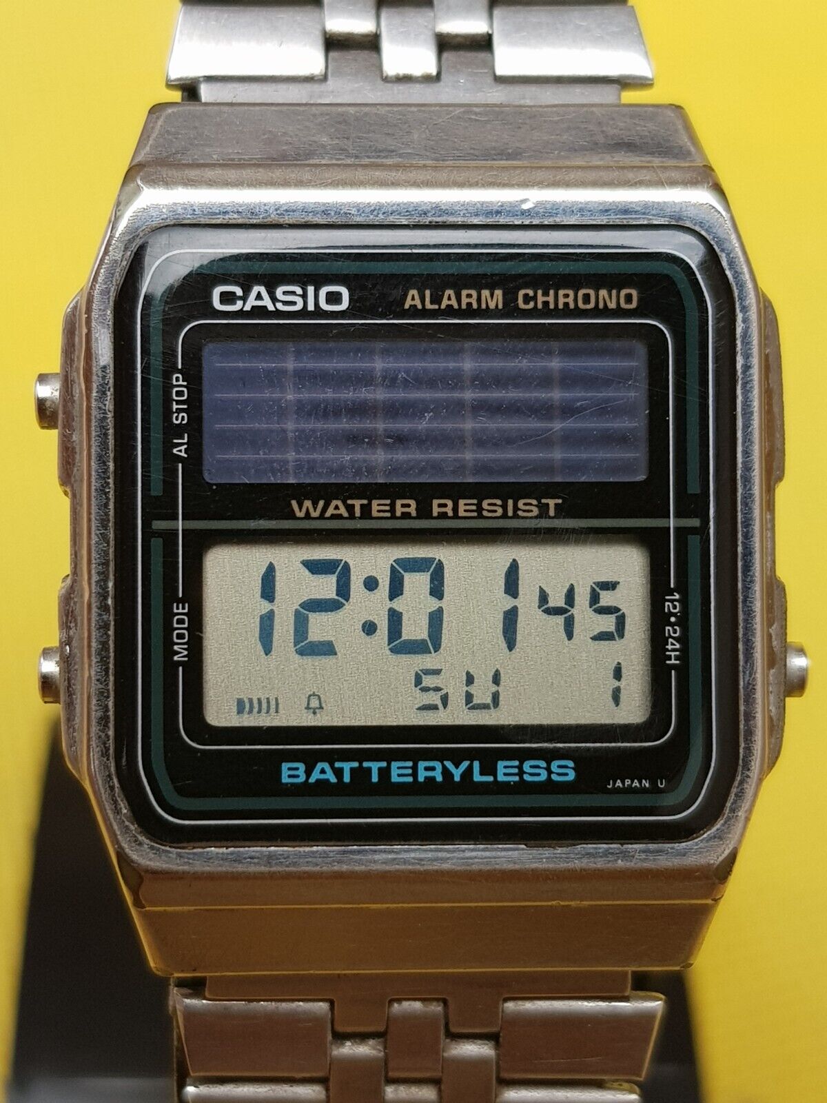 vintage casio batteryless 2505 al-180 solar charging japan