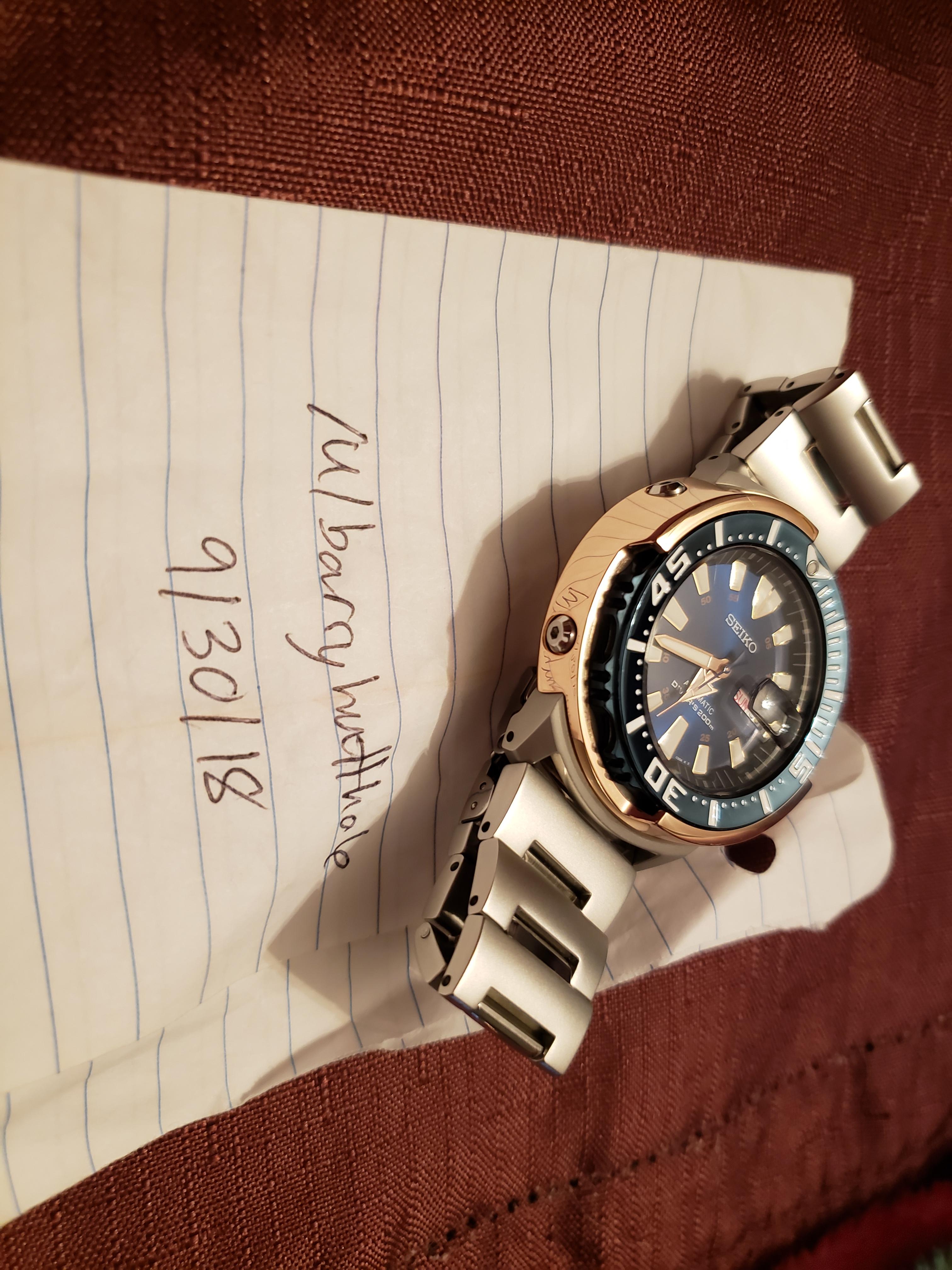 WTS WTT Seiko SRPC96 Zimbe Baby Tuna polished rose gold shroud