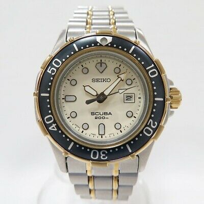 Seiko Scuba 7N85 001A Watch Quartz Ladies Ladies Ladies Free