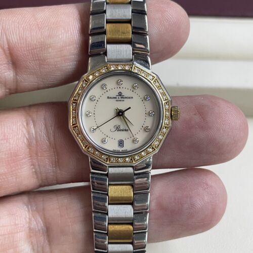 Ladies Baumé & Mercier Genève Riviera SS/18k Diamond Bezel watch Baume & Mercier ladies watch Riviera - Rocks and Clocks main image 2