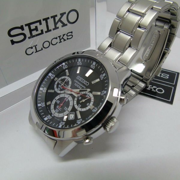 SEIKO MENS STAINLESS STEEL BLACK DIAL CHRONOGRAPH SKS605P1 *NEW* RRP  £ | WatchCharts