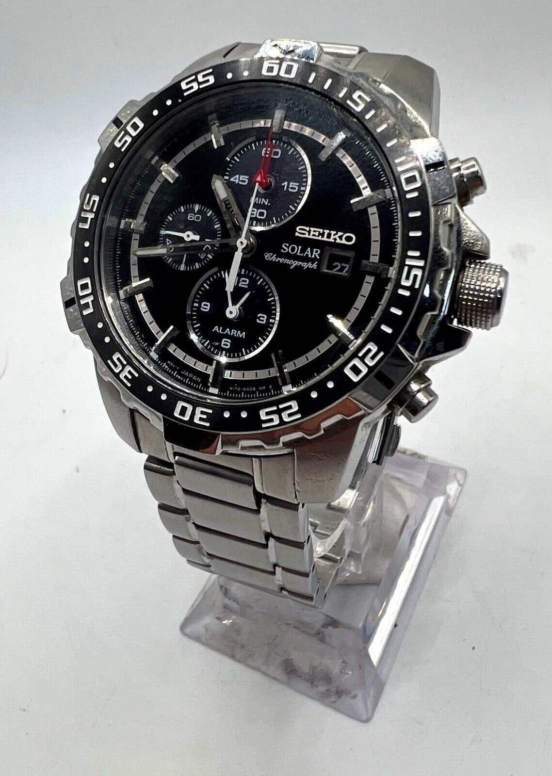 Seiko Solar Chronograph Mens Watch V172-0AT0 *Please Read Seiko Solar Chronograph Mens Watch V172-0AT0 *Please Read