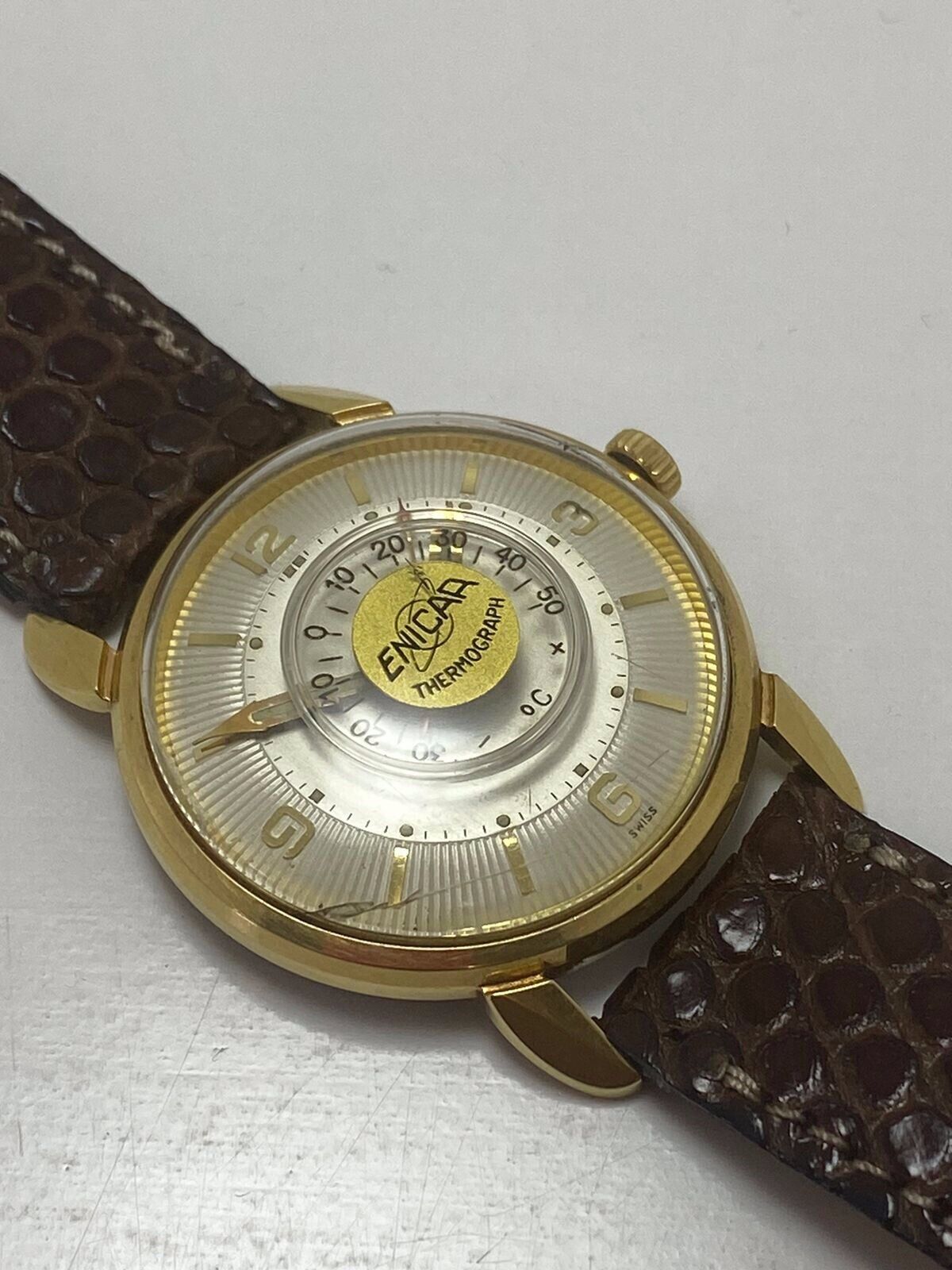 VINTAGE ENICAR THERMOGRAPH Ref. 100-61-10 HAND WINDING GOLD PLATED