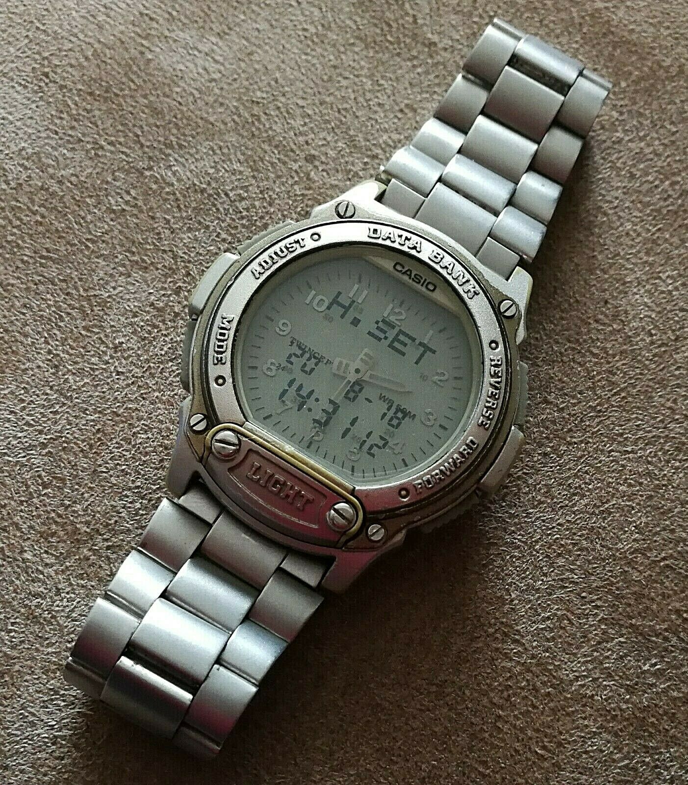vintage casio twincept abx-62 illuminator databank lcd alarm