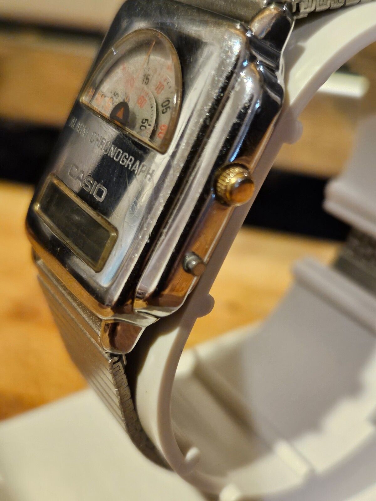 カシオ☆アラームクロノグラフ☆メンズAQ-441G アナデジ