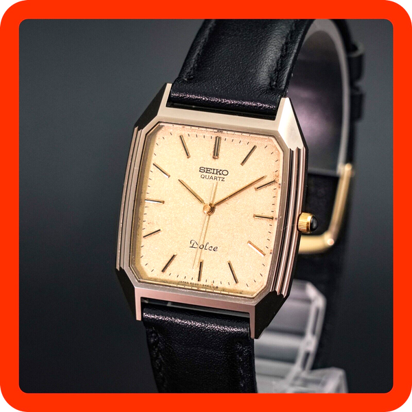 稼働　 SEIKO Dolce セイコー　6030-5390 腕時計　金/銀 SEIKO Dolce 6030-5390 Gold Tank Shape Vintage Men Watch