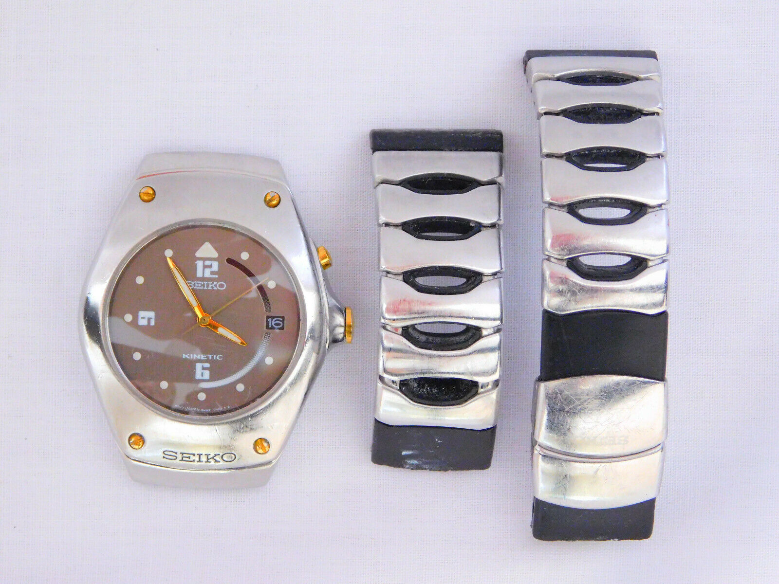 Vintage Seiko Arctura Kinetic 5M42-0E39 Original Band Stainless 