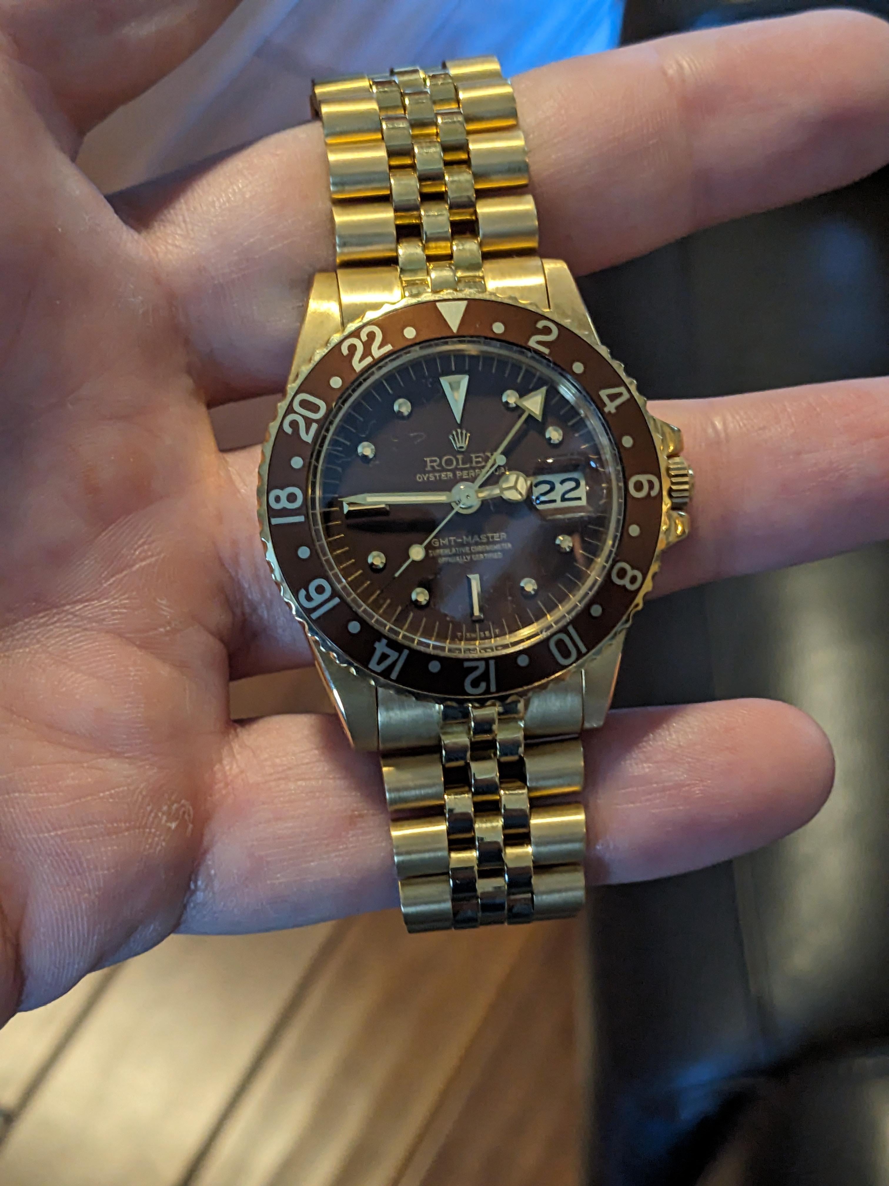 WTS Rolex GMT 1675 yellow gold 1977 . 40k. Sacramento CA