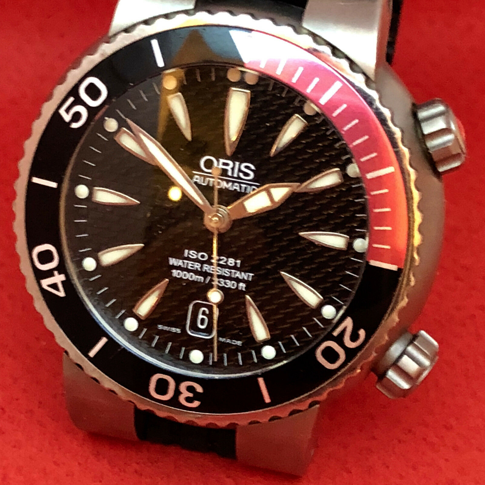 Rare ORIS 1000 m TT1 2 CROWNS REF 633 7451 titanium NO RESERVE