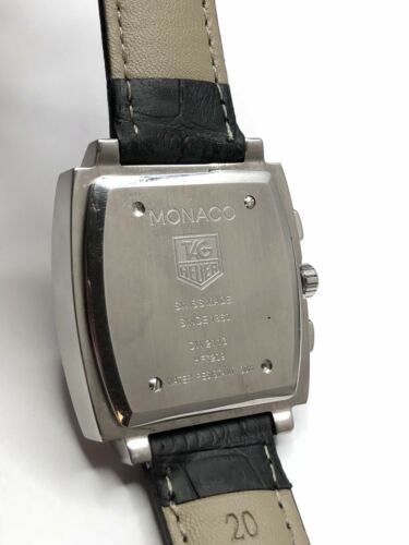 Tag Heuer Monaco Chronograph Watch CW2113 HF7209 with Leather Band