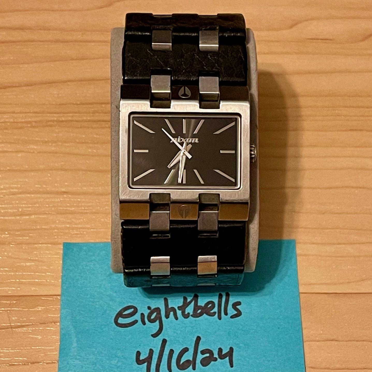 WTS Nixon The Big Rig Nice Ride Leather Band Black Dial Men s Vintage Surf Analog Watch WatchCharts Marketplace