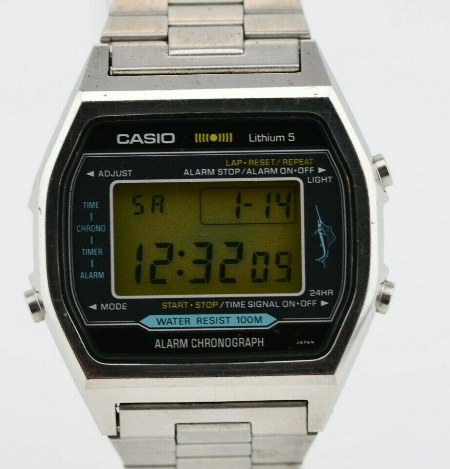 Vintage Casio Blue Marlin Digital Diver 200M Watch H101 Mod.106