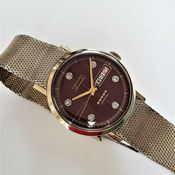Longines 5 Star Admiral Oxblood Diamond Dial | WatchCharts Marketplace