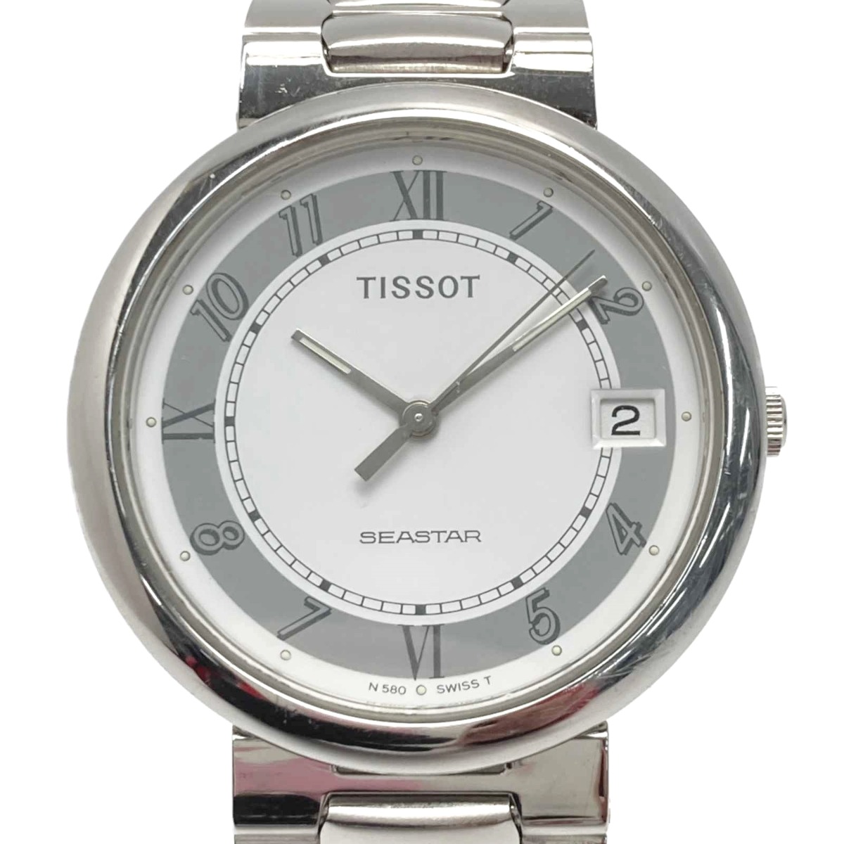 used TISSOT Tissot SEASTAR Sea Star Date N580 white quartz