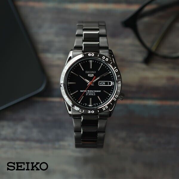 SEIKO SEIKO5 SNKE03K1 Black Automatic Men's Watch W/Box Authentic