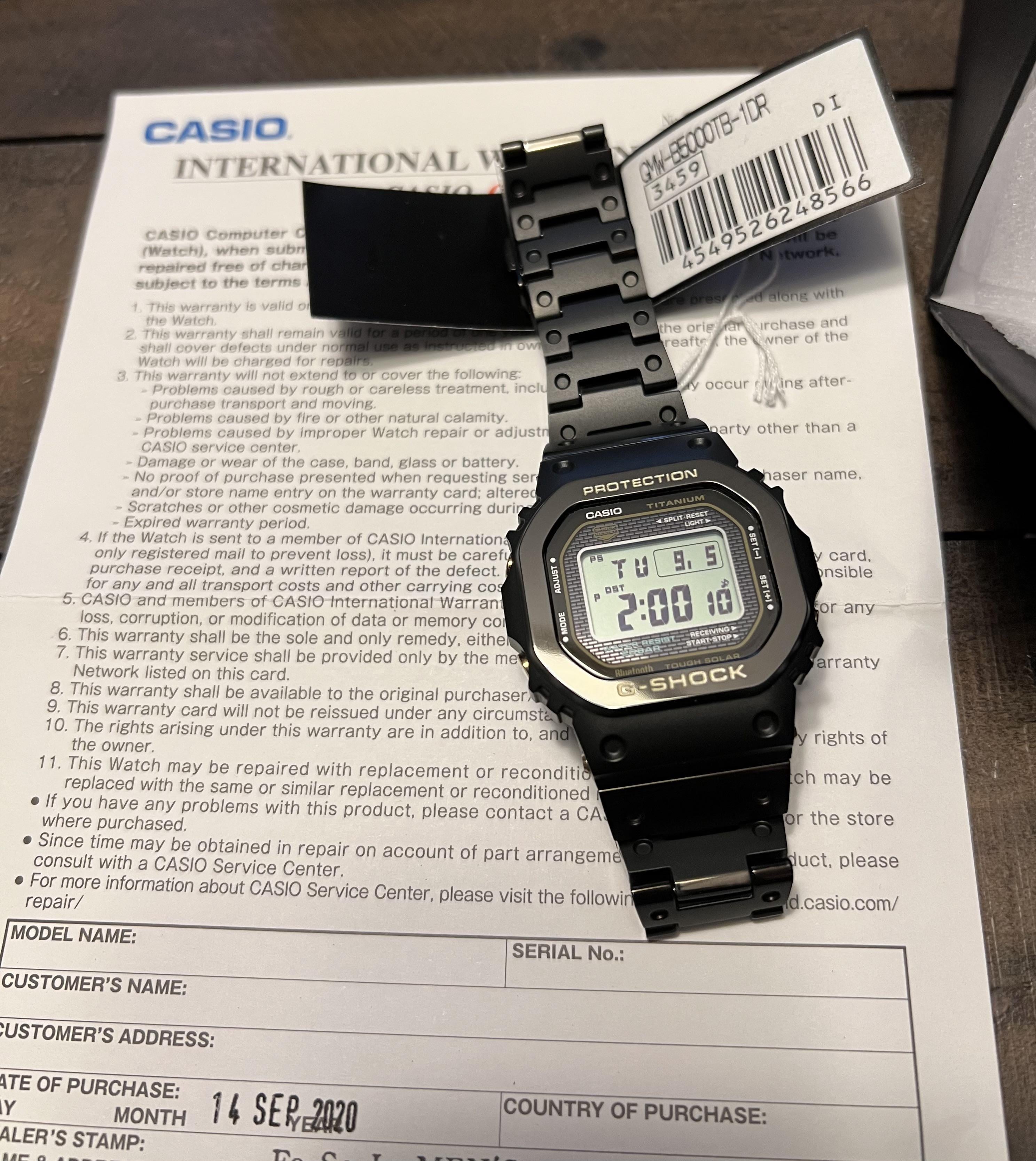 WTS] Casio G-Shock GMW-B5000TB Titanium Square - LNIB - Full Kit