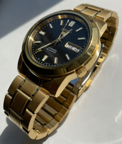 Seiko 5 7S26 02W0 A4 - RARE Black and Gold Automatic Watch Seiko 5 7S26 02W0 A4 - RARE Black and Gold Automatic Watch