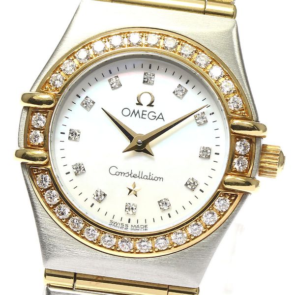 [OMEGA] Omega Constellation Mini 12P Diamond Bezel 1267.75 Quartz ...