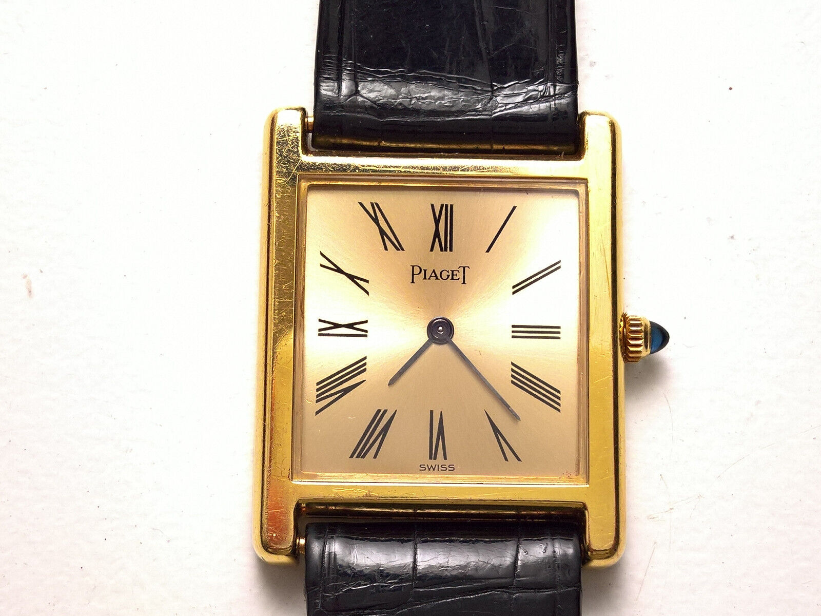 ULTRA RARE VINTAGE WATCH PIAGET TANK 90802 18KT GOLD 750 MANUAL