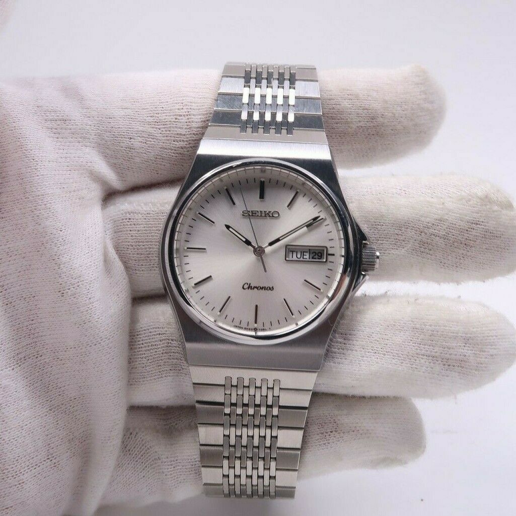 Vintage SEIKO CHRONOS 5H23-7D20 STAINLESS Mens Watch JAPAN MINT