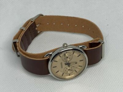 Fossil ES3950 Tailor Women s Brown Leather Analog Cream Dial Quartz Watch Aa35 WatchCharts Marketplace