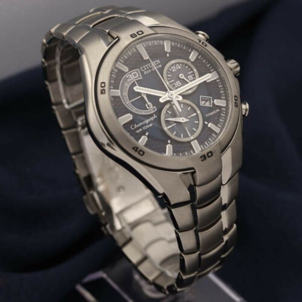 CITIZEN JAPAN Eco-Drive H570-S030757 Chronograph Titanium Quartz Solar ...