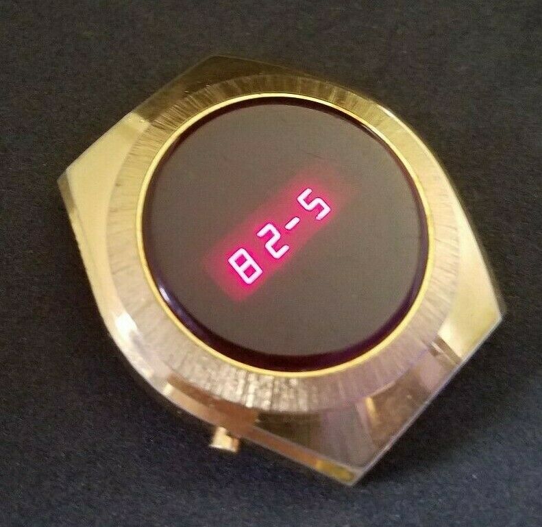 red led watch retro