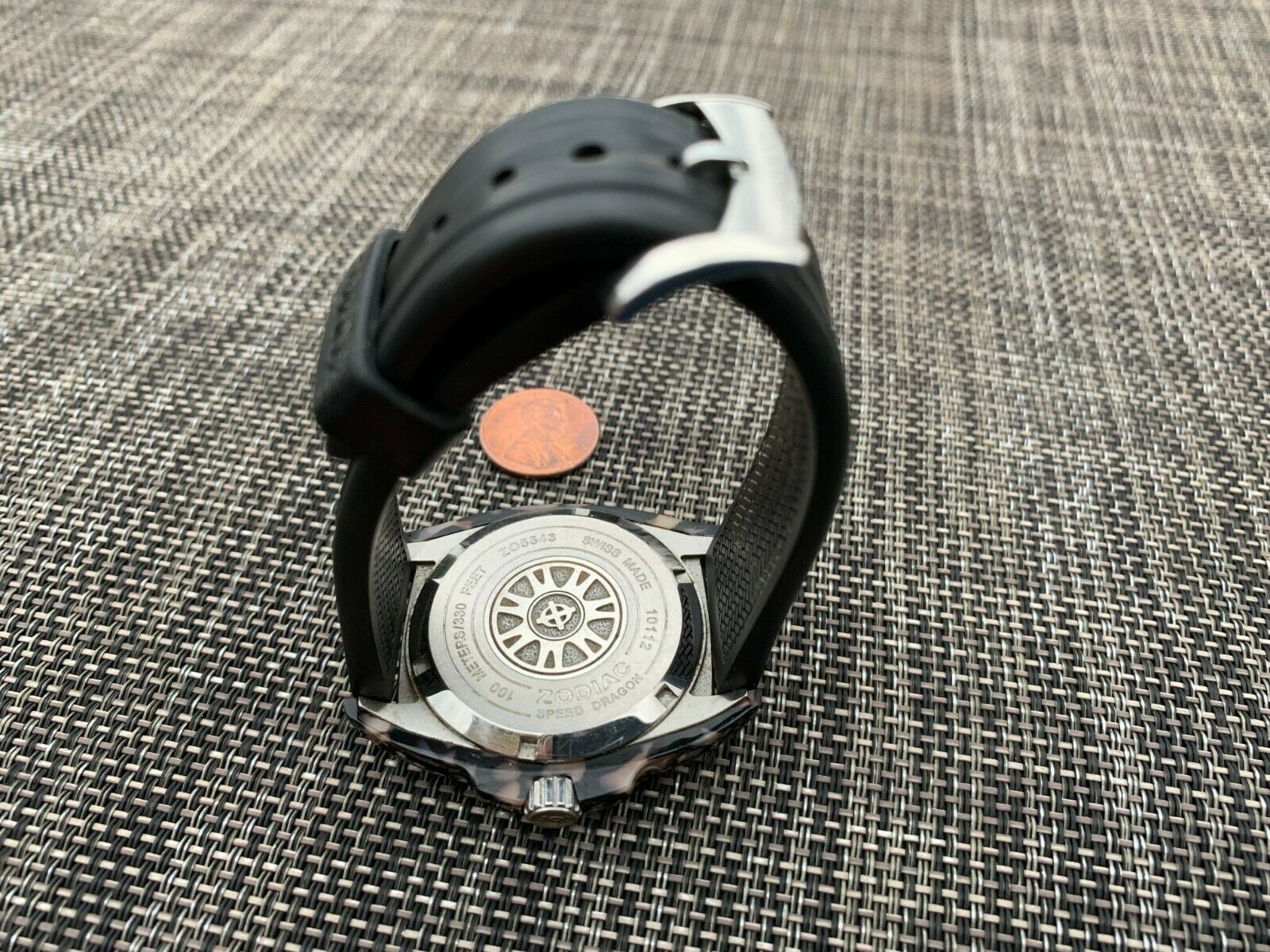 ZODIAC SWISS WATCH ZS5543 TORTOISE SHELL SPEED DRAGON WATCH