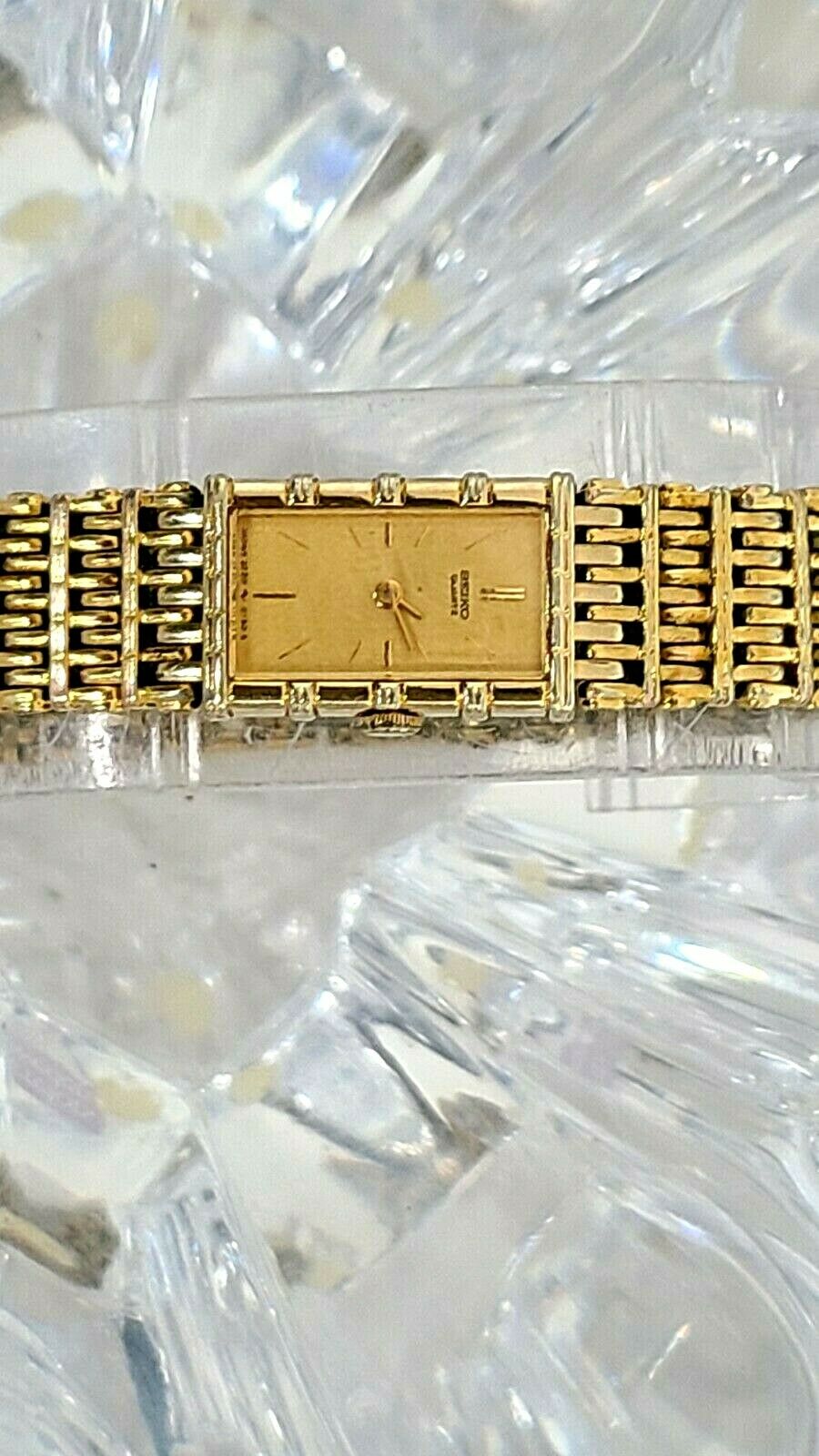 Vintage Seiko Gold-Tone 2E20-5070 Gold-Dial Dress Women's Watch