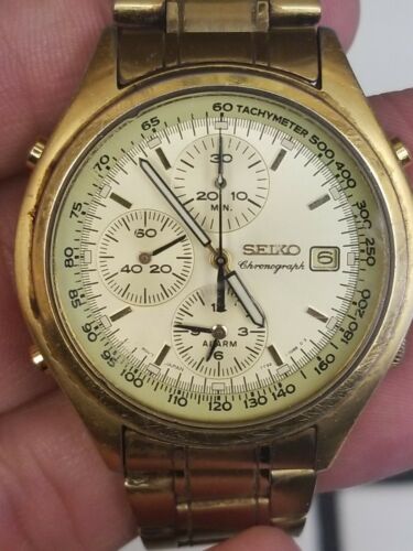 Seiko chronograph Watch. Works Well. New Battery 7T32 7C60