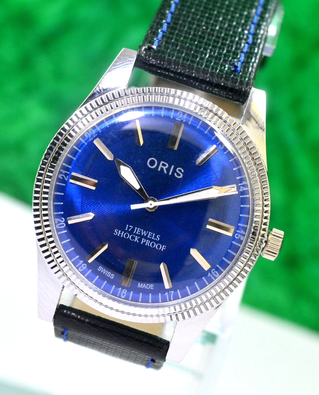 Vintage Oris Blue Dial ST 96 17 Jewels Swiss Made Mechanical Men s