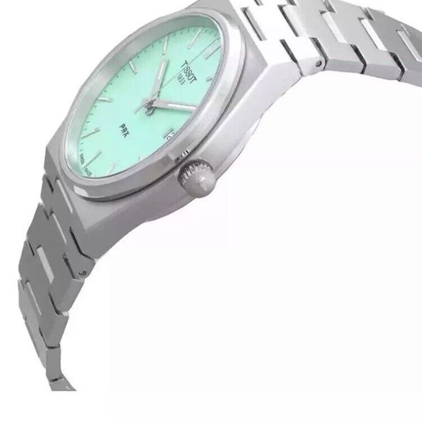 Tissot PRX Quartz Light Green Dial Silver Steel Strap Watch for Men - T137.410.11.091.01