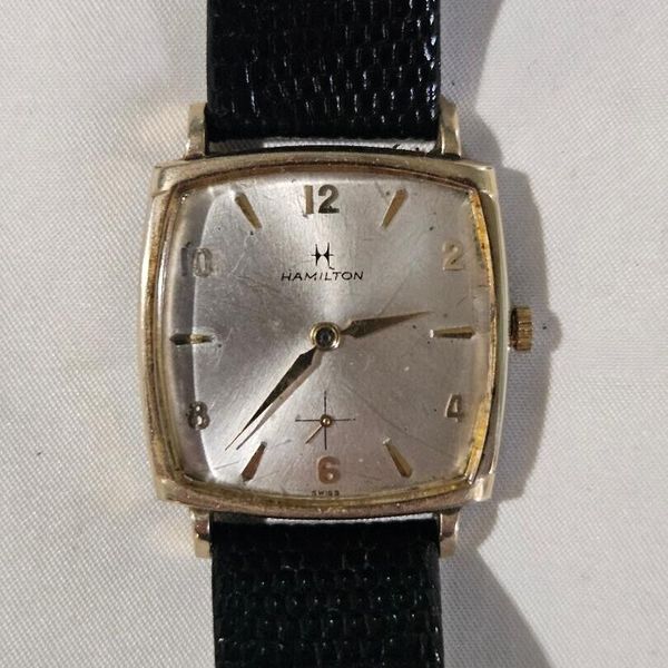 Vintage Hamilton Men's 10K G.F Mechanical Manual Square Watch Running ...