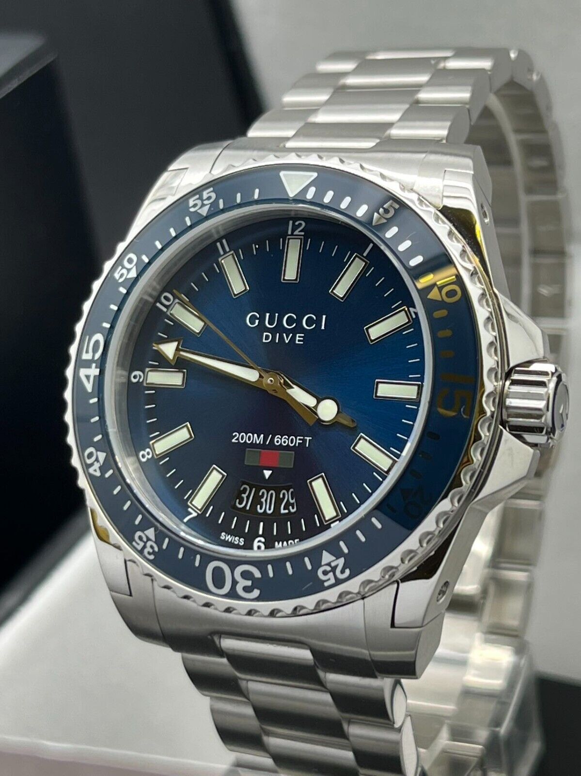 Gucci YA136311 Dive Blue dial 40 mm Stainless steel Quartz straMen
