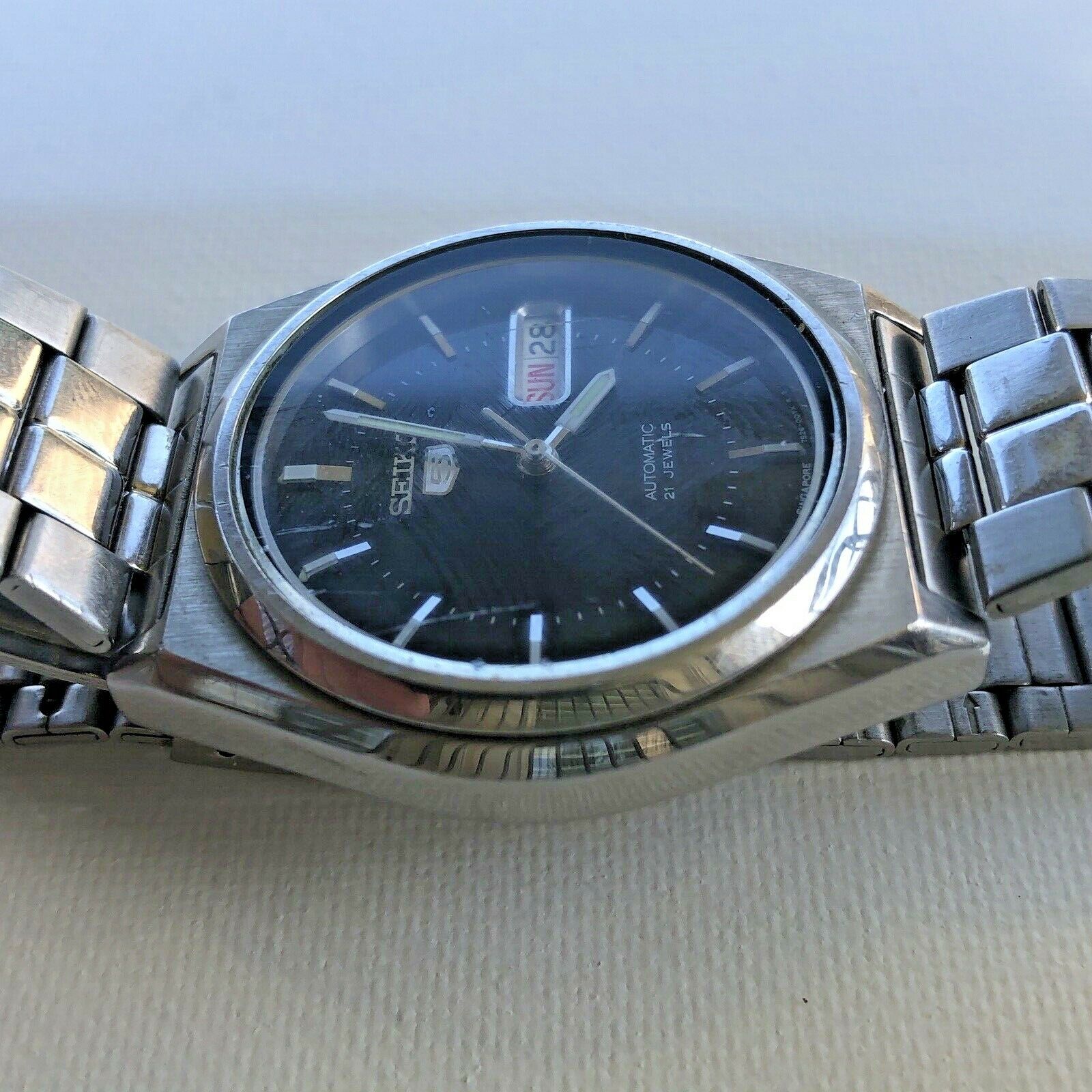 Seiko 5 Automatic 7S26-0570 Date Day Stainless Steel Black Dial-OBO |  WatchCharts