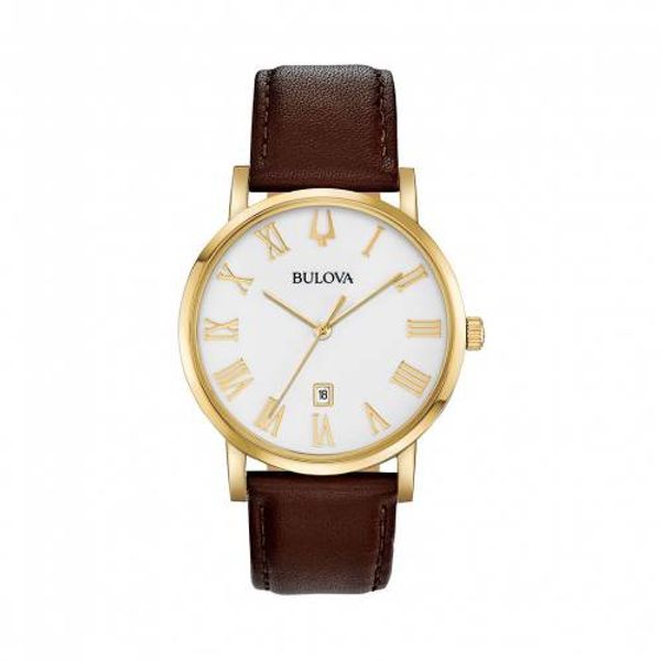 Bulova BULOVA leather watch watch brown brown men [WATCH BULOVA ...