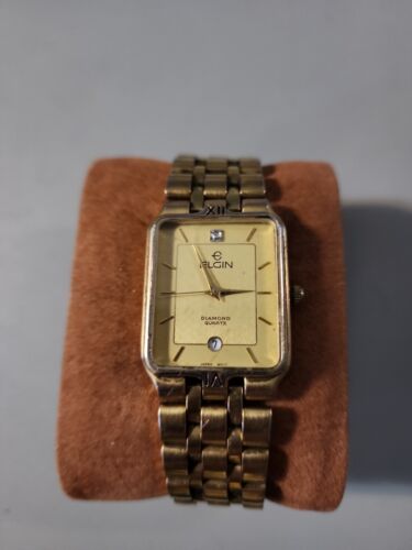 Galaxie by Elgin Diamond Quartz Watch Gold Tone Works/Keeps
