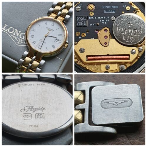 BOXED LONGINES FLAGSHIP 7064 MENS 6 JEWELS .QUARTZ WATCH,CALIBER L