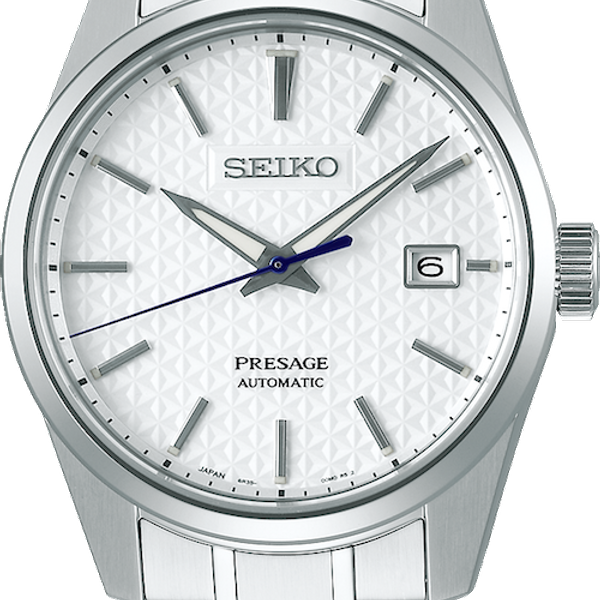 NEW SEIKO PRESAGE WHITE DIAL WITH HEMP LEAF PRESSED PATTERN SPB165 ...