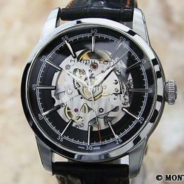 Hamilton Railroad Skeleton H406550 Swiss Auto Stainless St 42mm Mens ...