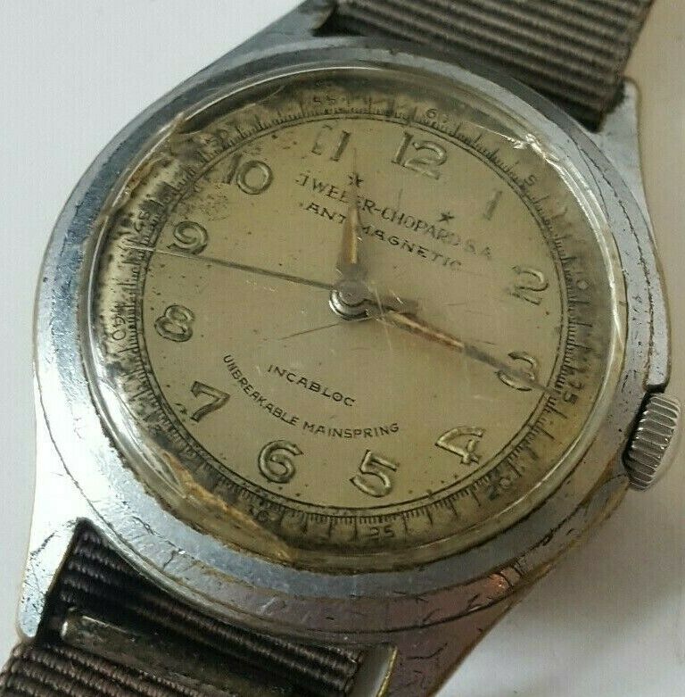 Old Vtg J. Weber Chopard SA Antimagnetic Incabloc Men s Watch