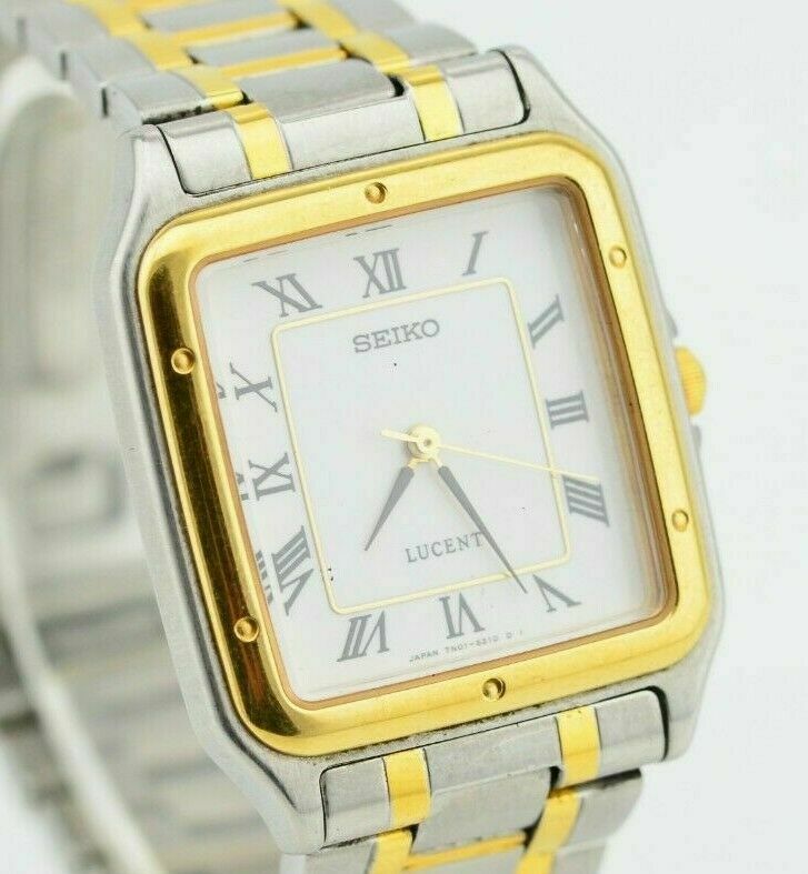 Vintage Seiko Lucent Roman Numerals Quartz Watch 7N01-5190 Japan