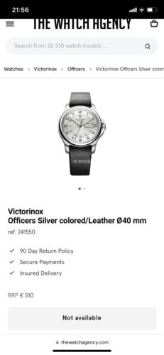 Mens Victorinox Swiss Army Officers Watch 241550 New Batt Box